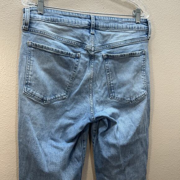 Old Navy High-Rise OG Straight Jeans Women’s Size 12 Light Wash Distressed Ankle - Picture 7 of 9